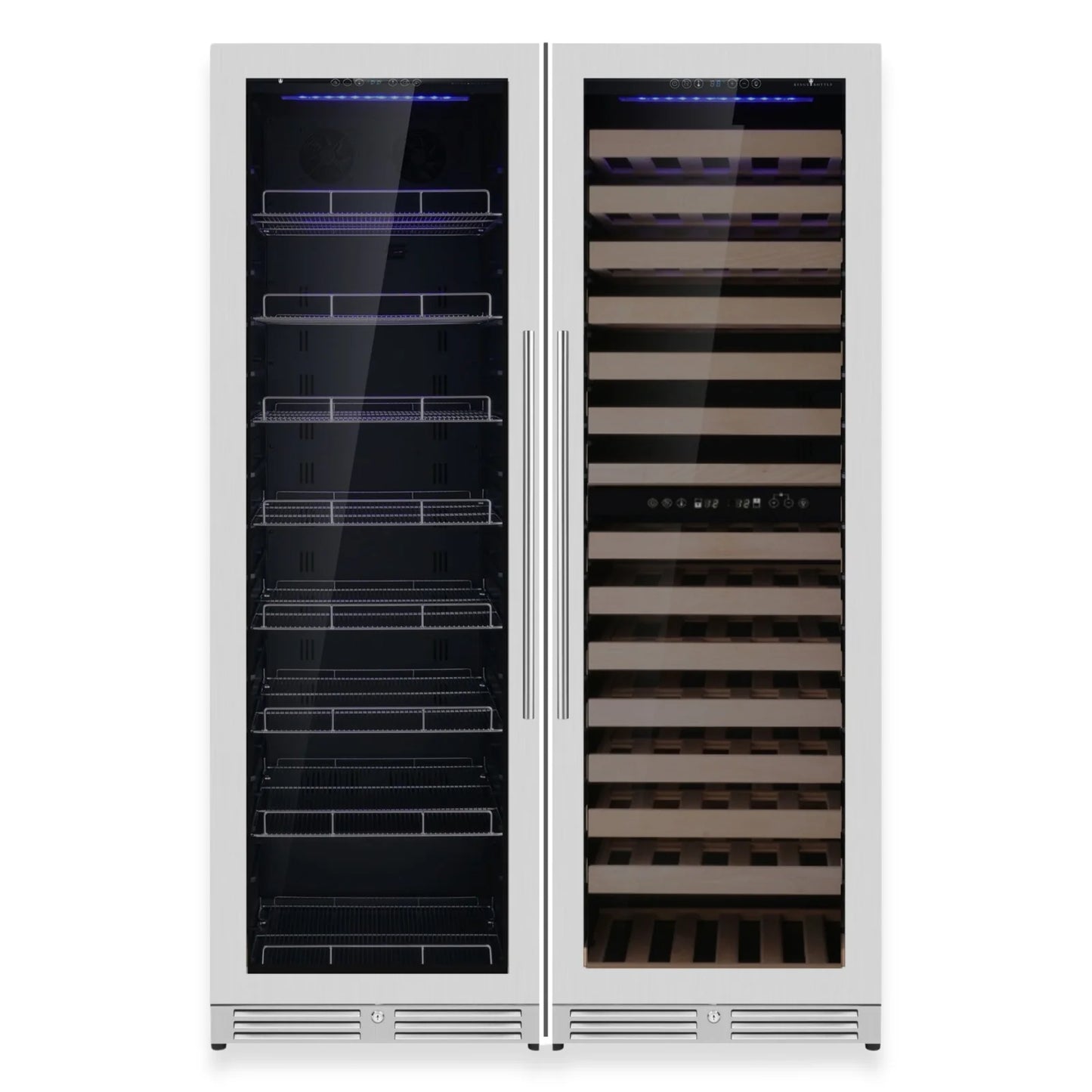 King's Bottle Ultimate Wine & Beverage Upright Refrigeration Combo with Triple Temp Zone