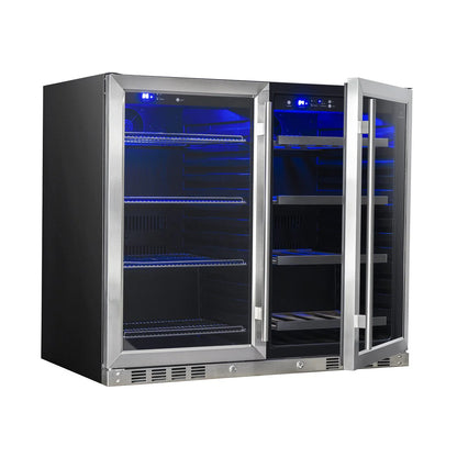 King's Bottle 39-Inch Under-Counter Wine & Beverage Refrigeration Combo