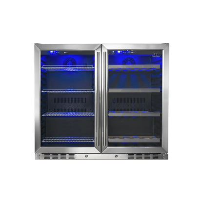King's Bottle 39-Inch Under-Counter Wine & Beverage Refrigeration Combo