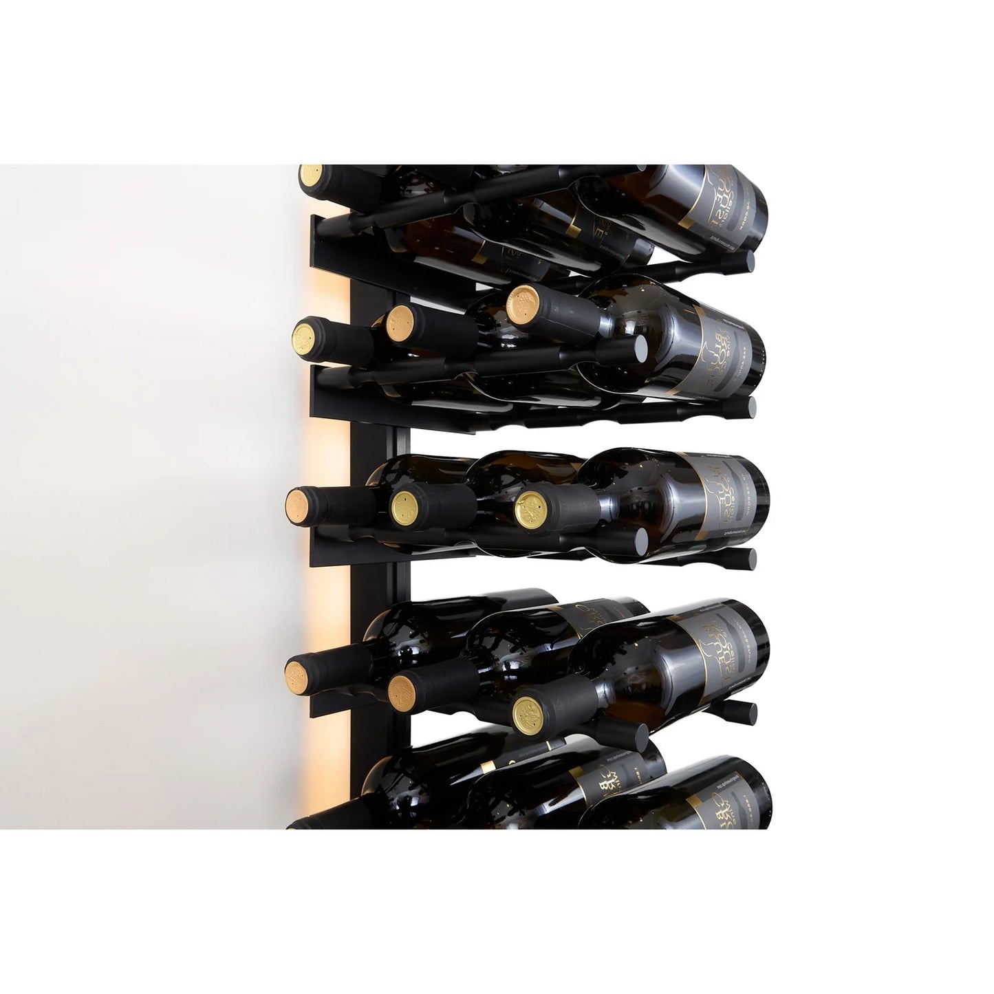 V Bar Floating Wine Rack - Single Spaced Label View Pegs