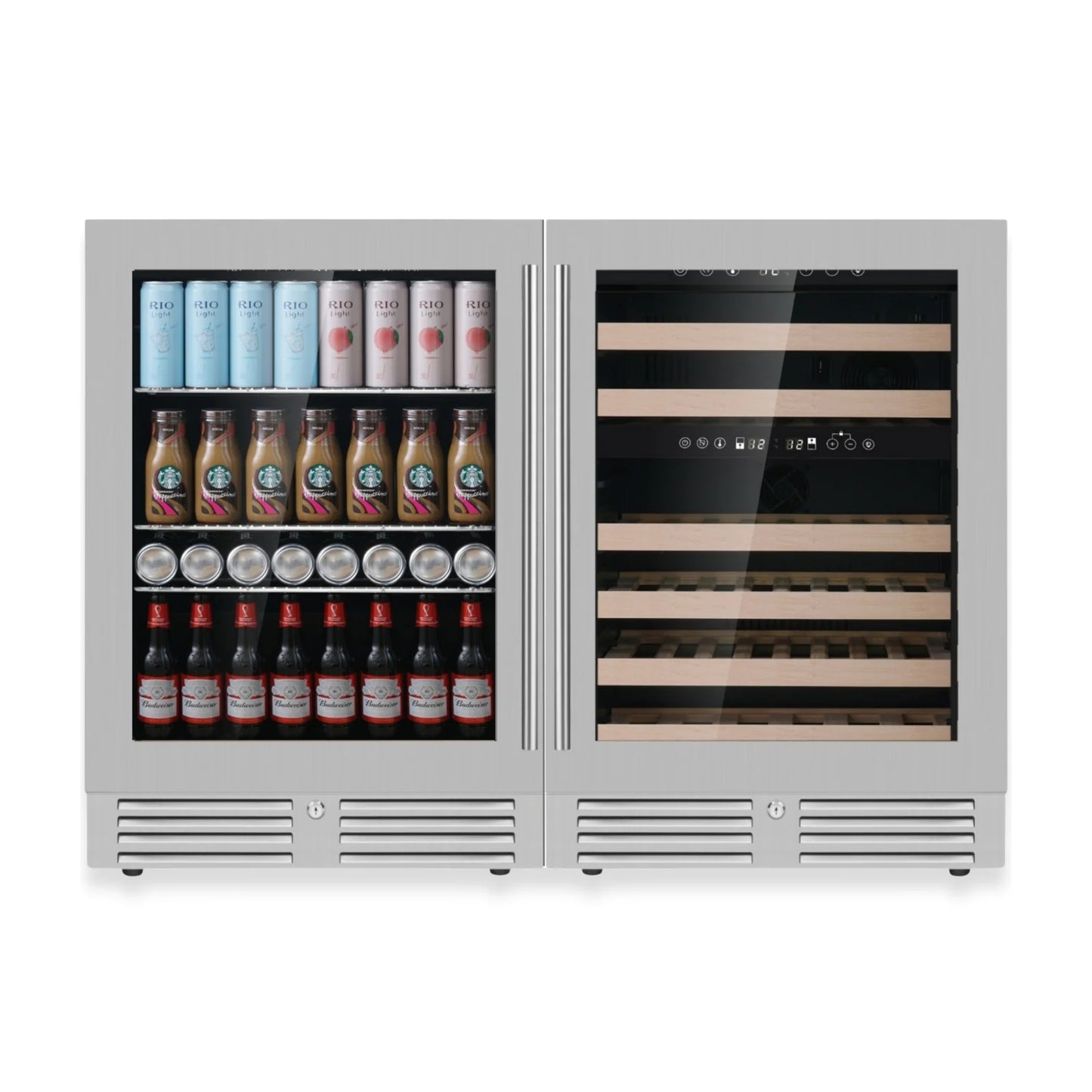 King's Bottle 48-Inch Under-Counter Wine & Beverage Refrigeration with 3 Temp Zones