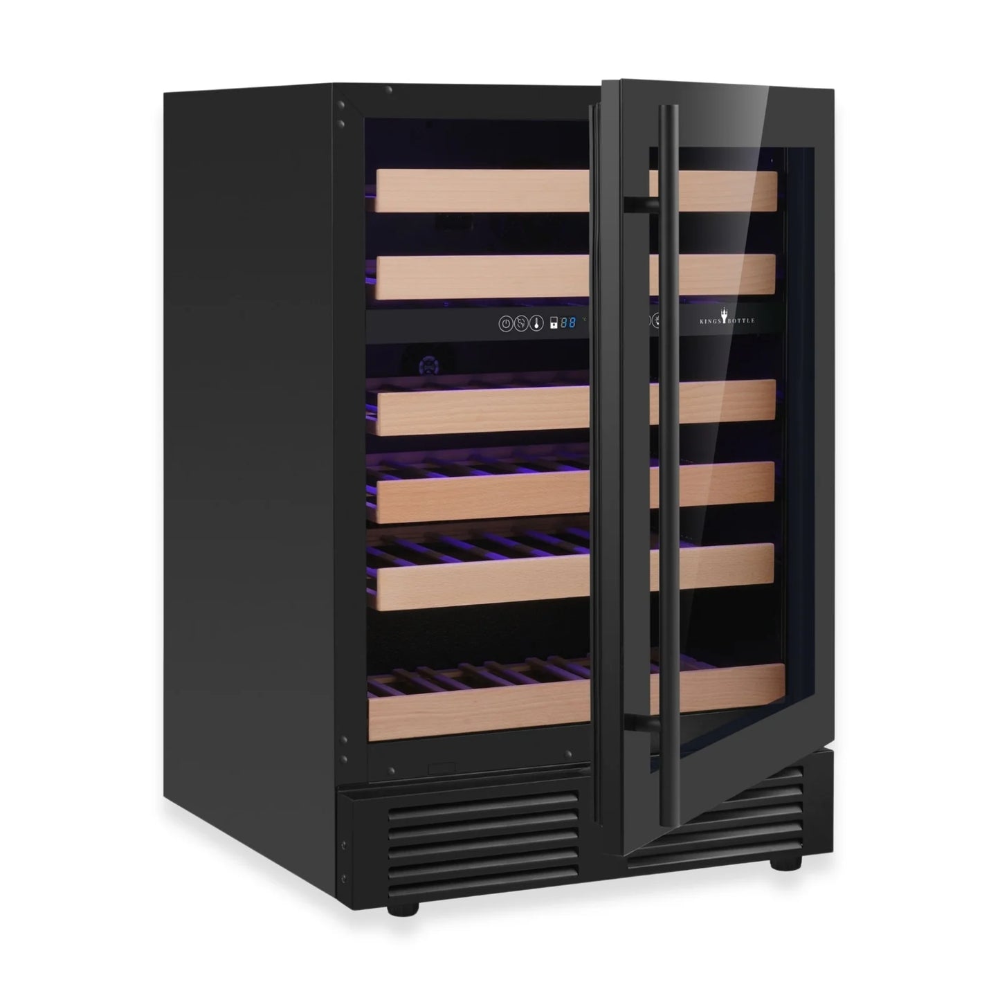 King's Bottle 24-Inch Under-Counter Dual Zone Wine Cooler with LOW E Glass Door