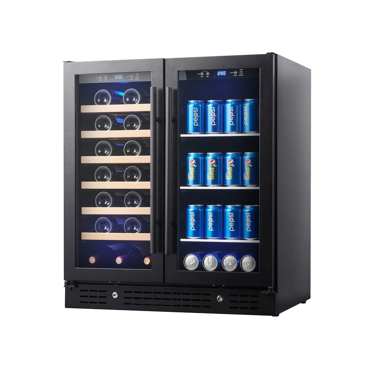 King's Bottle 30-Inch Wine & Beverage Refrigeration Combo with LOW-E Glass Door