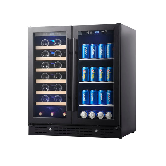King's Bottle 30-Inch Wine & Beverage Refrigeration Combo with LOW-E Glass Door