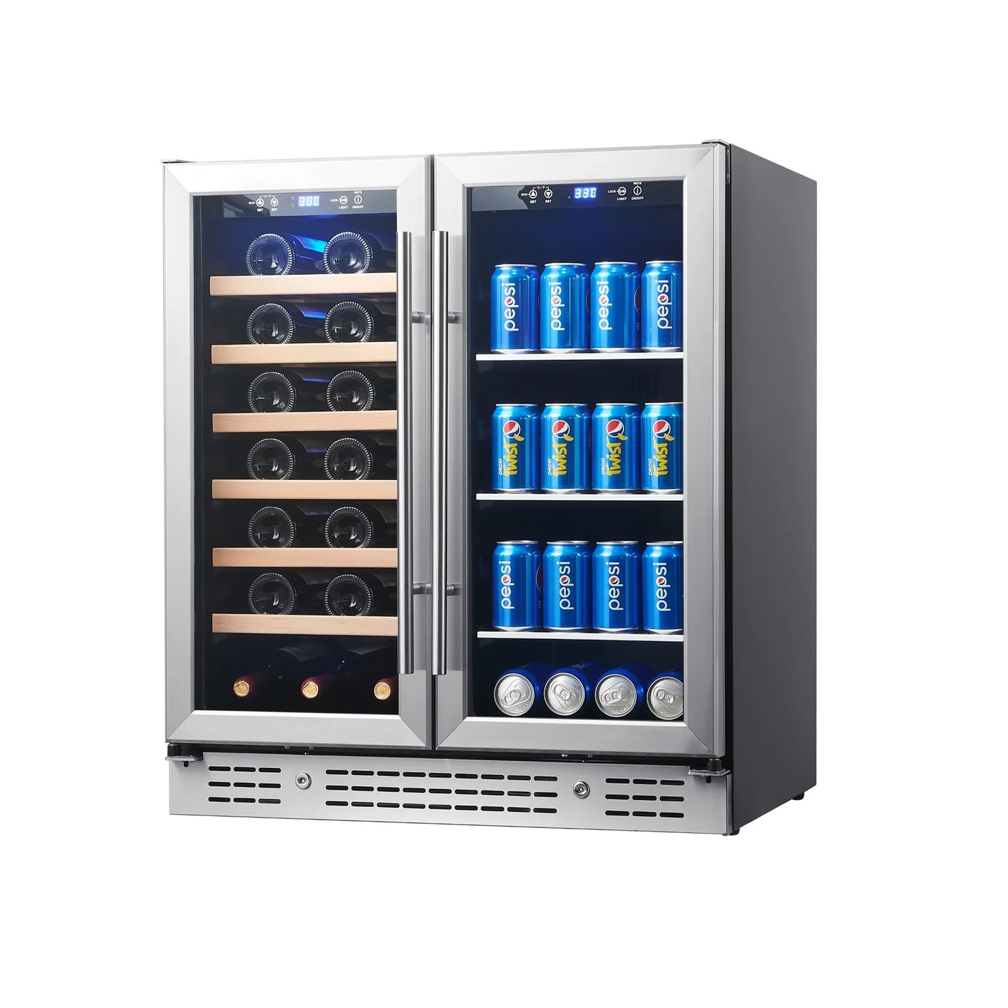 King's Bottle 30-Inch Wine & Beverage Refrigeration Combo with LOW-E Glass Door