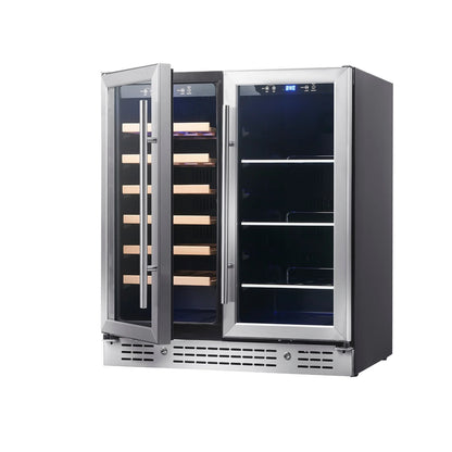 King's Bottle 30-Inch Wine & Beverage Refrigeration Combo with LOW-E Glass Door