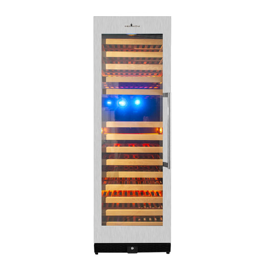 King's Bottle Tall Large Wine Refrigerator with Glass Door with Stainless Steel Trim