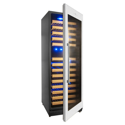 King's Bottle Tall Large Wine Refrigerator with Glass Door with Stainless Steel Trim