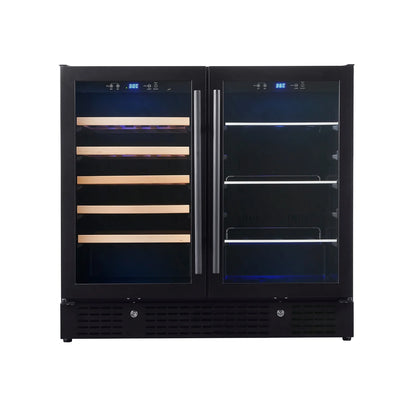 King's Bottle 36-Inch Wine & Beverage Refrigeration Combo with LOW-E Glass Door