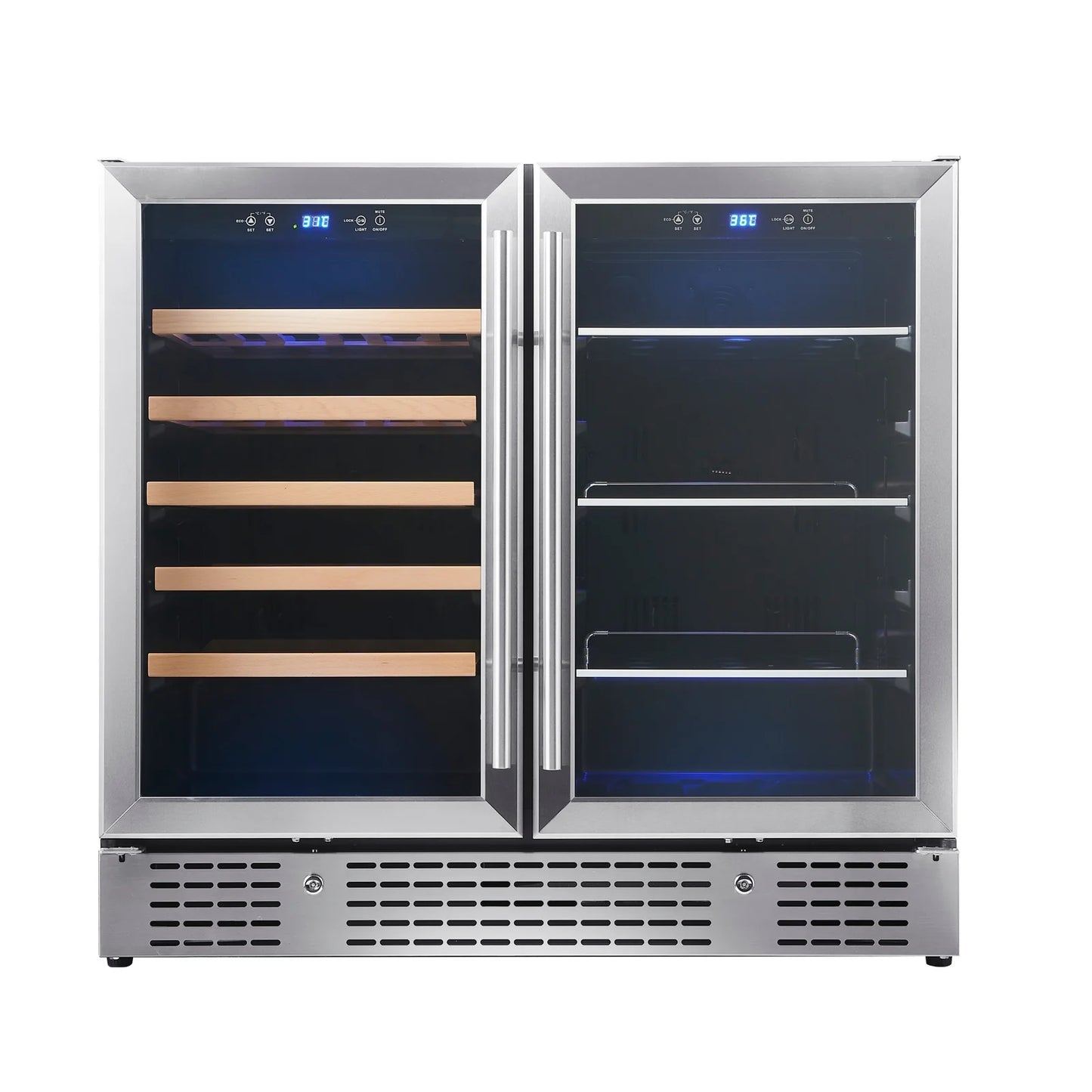 King's Bottle 36-Inch Wine & Beverage Refrigeration Combo with LOW-E Glass Door
