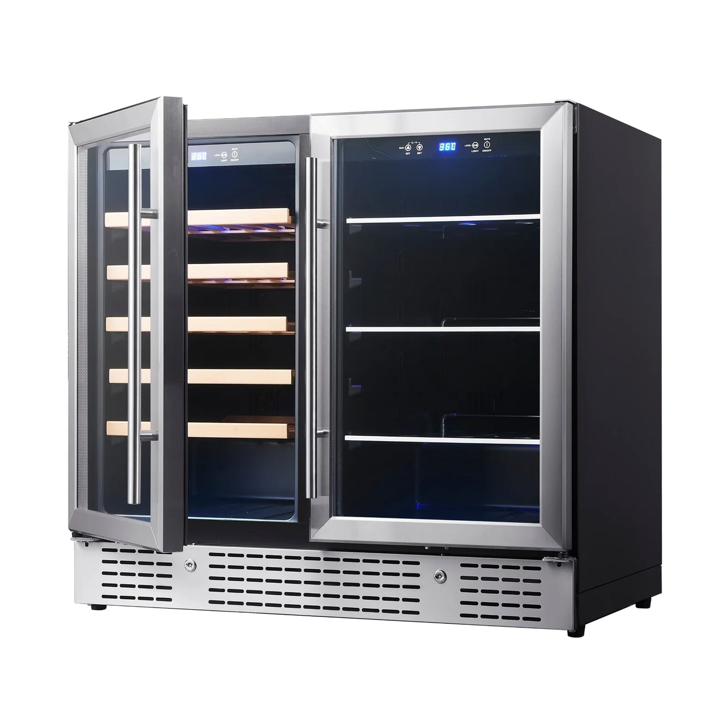 King's Bottle 36-Inch Wine & Beverage Refrigeration Combo with LOW-E Glass Door