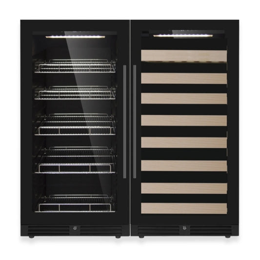 King's Bottle 47-Inch Tall Upright Wine & Beverage Refrigeration Combo with LOW-E Glass Door