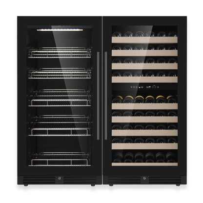 King's Bottle 47-Inch Tall Wine & Beverage Refrigeration Combo with Triple Temp Zones