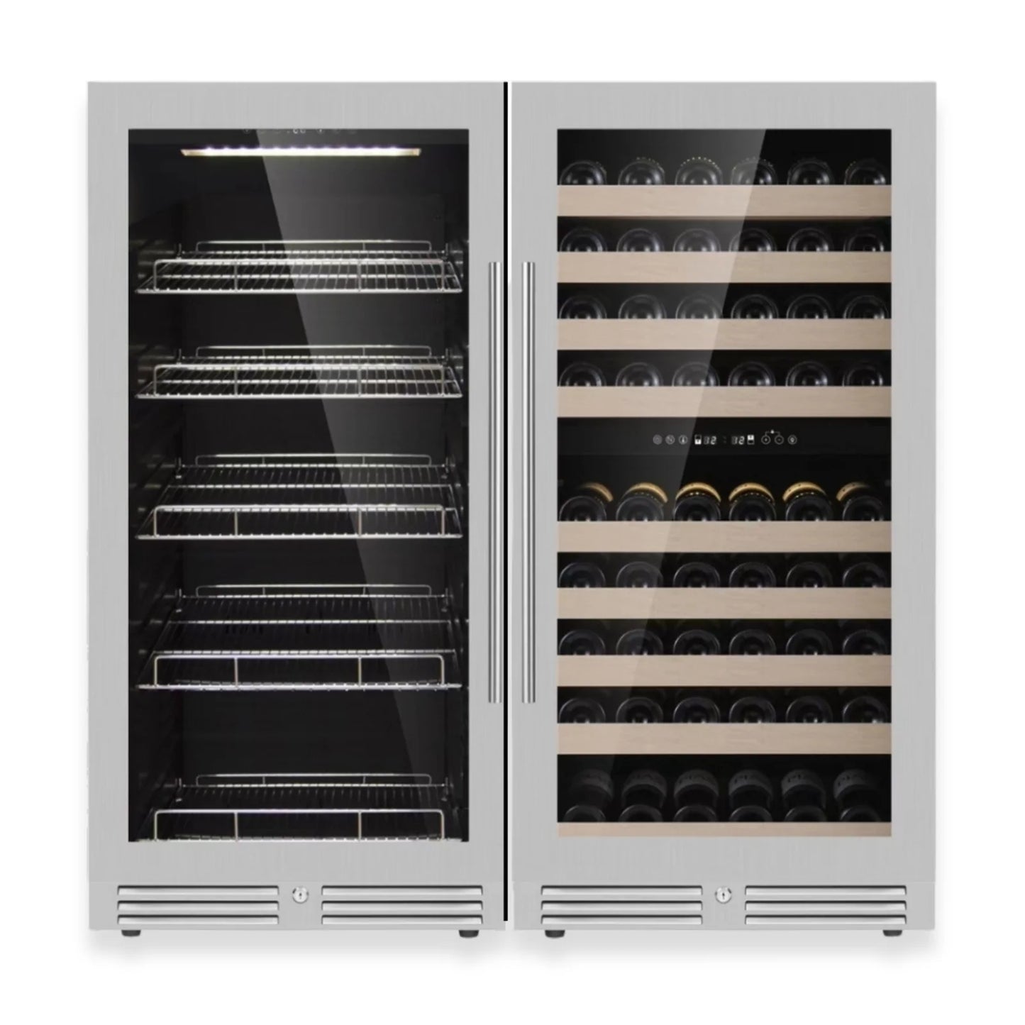 King's Bottle 47-Inch Tall Wine & Beverage Refrigeration Combo with Triple Temp Zones