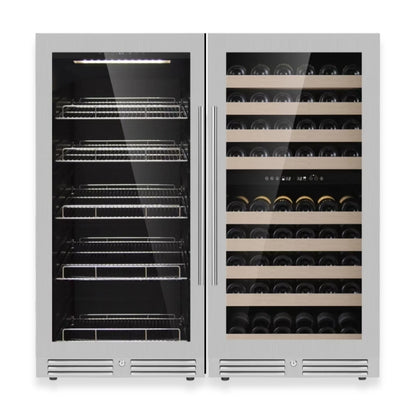 King's Bottle 47-Inch Tall Wine & Beverage Refrigeration Combo with Triple Temp Zones