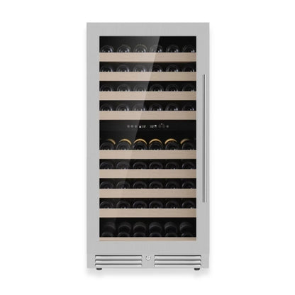 King's Bottle 47-Inch Tall Dual Zone Wine Cooler with LOW-E Glass Door
