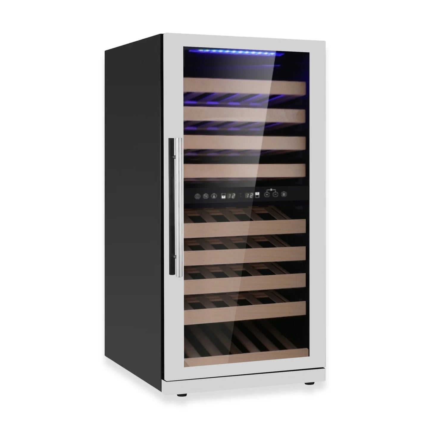 King's Bottle 47-Inch Tall Dual Zone Wine Cooler with LOW-E Glass Door