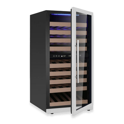 King's Bottle 47-Inch Tall Dual Zone Wine Cooler with LOW-E Glass Door