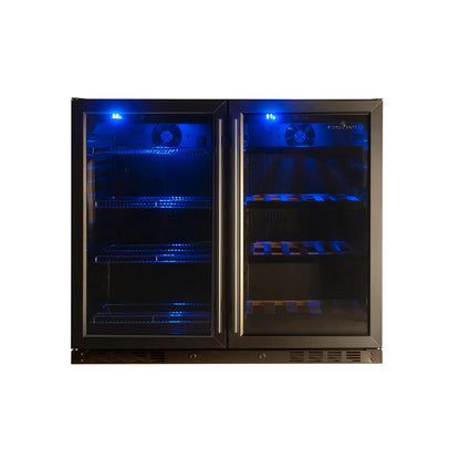 King's Bottle 39-Inch Under-Counter Wine & Beverage Refrigeration Combo
