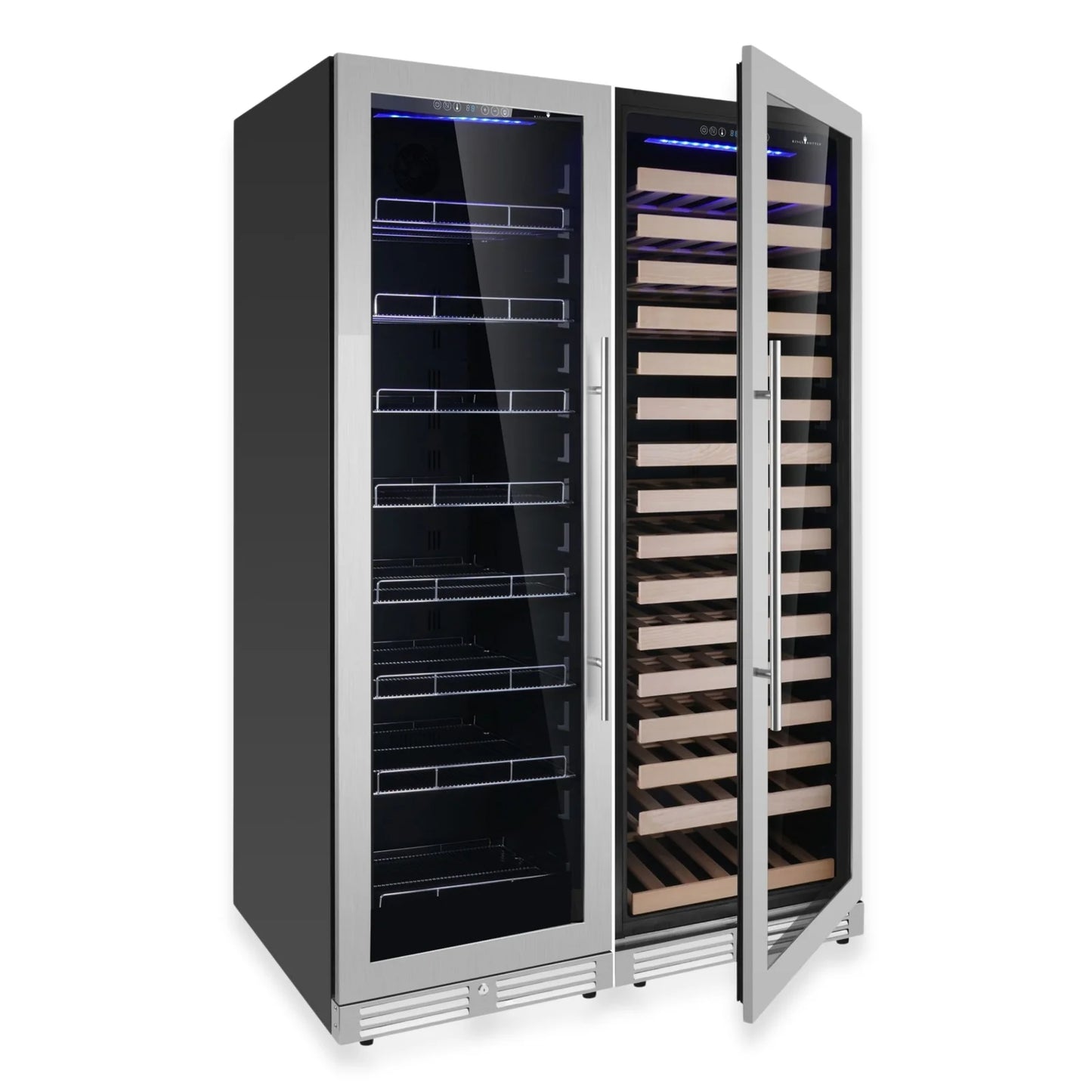 King's Bottle Ultimate Wine & Beverage Upright Refrigeration Combo with LOW-E Glass Door