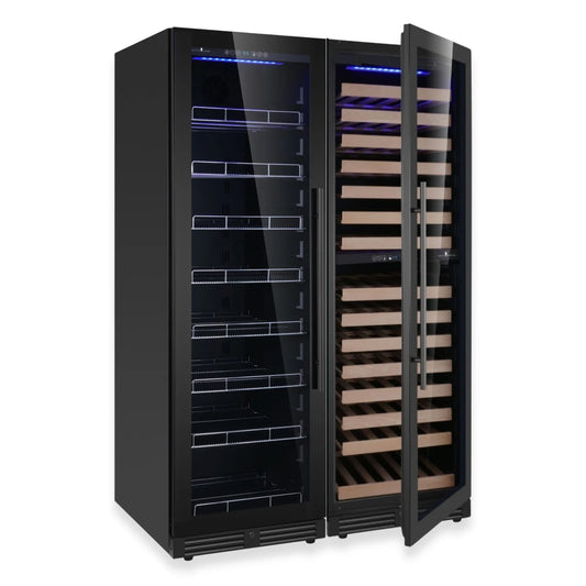 King's Bottle Ultimate Wine & Beverage Upright Refrigeration Combo with Triple Temp Zone