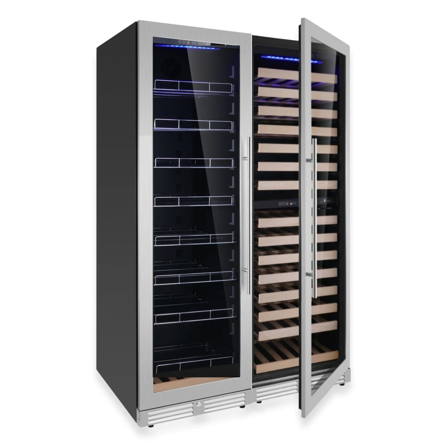 King's Bottle Ultimate Wine & Beverage Upright Refrigeration Combo with Triple Temp Zone