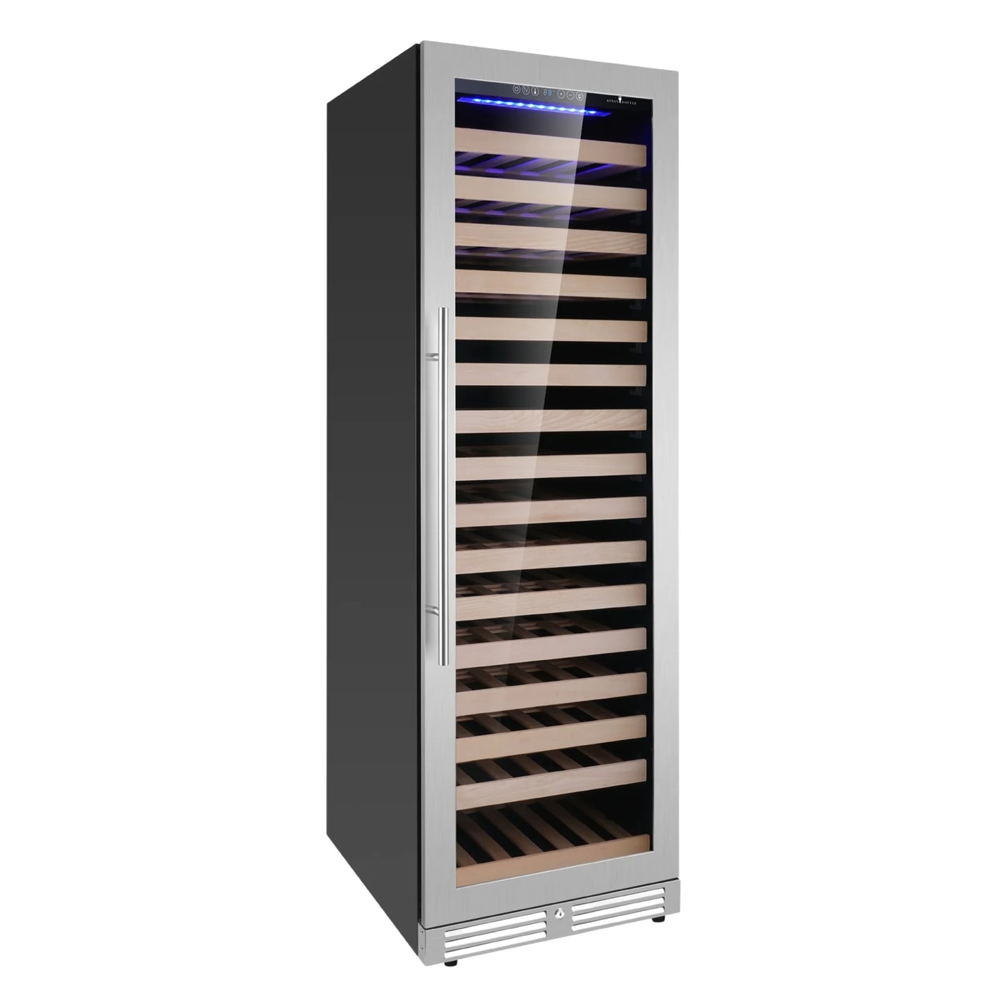 King's Bottle Tall Single Zone Upright Wine Cooler with LOW-E Glass & Silent Cooling
