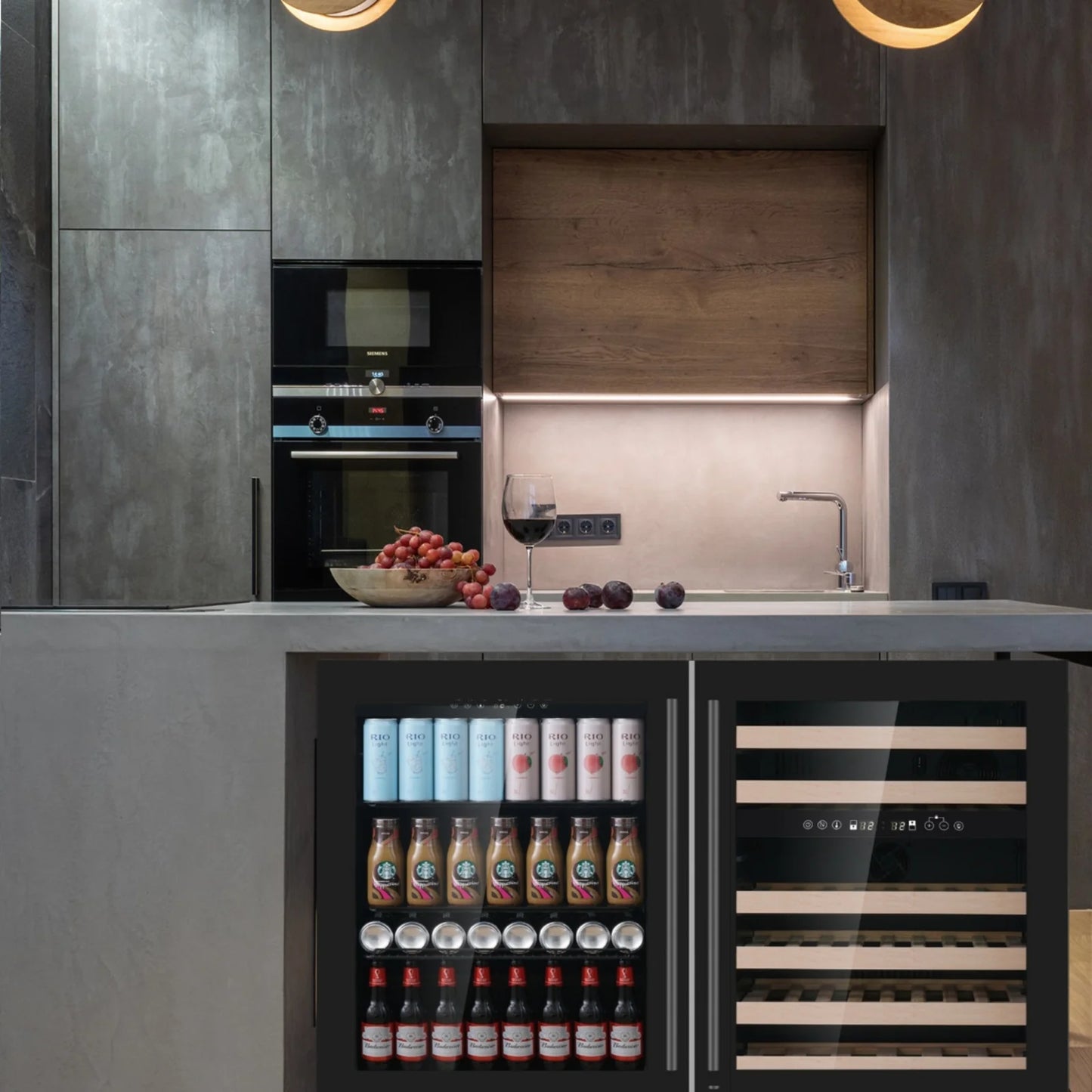 King's Bottle 48-Inch Under-Counter Wine & Beverage Refrigeration with 3 Temp Zones