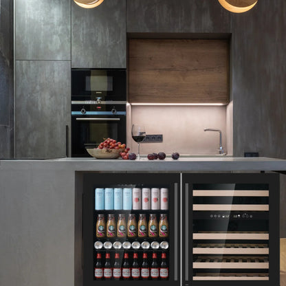 King's Bottle 48-Inch Under-Counter Wine & Beverage Refrigeration with 3 Temp Zones
