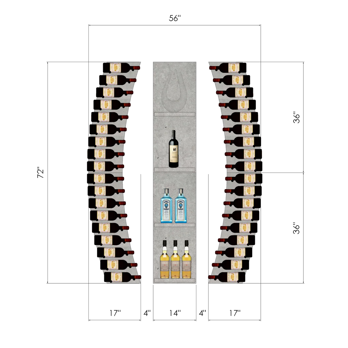 THE WINE BAR CURVED VINdustry Wine Wall