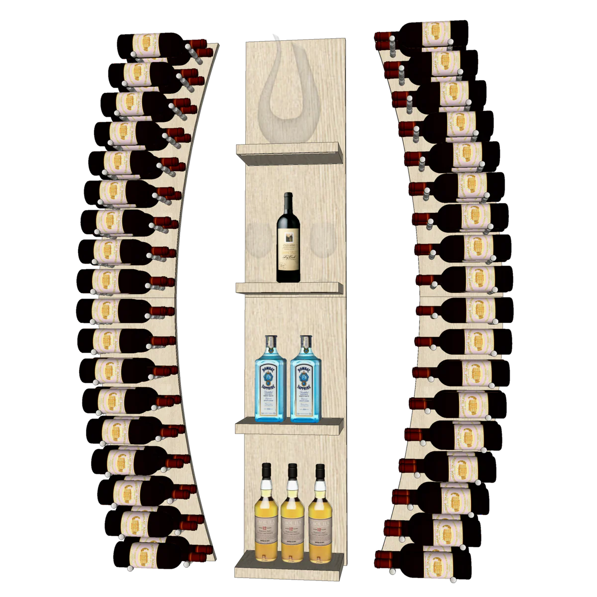 THE WINE BAR CURVED VINdustry Wine Wall