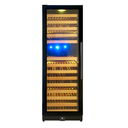 King's Bottle Tall Large Wine Refrigerator with Glass Door with Stainless Steel Trim