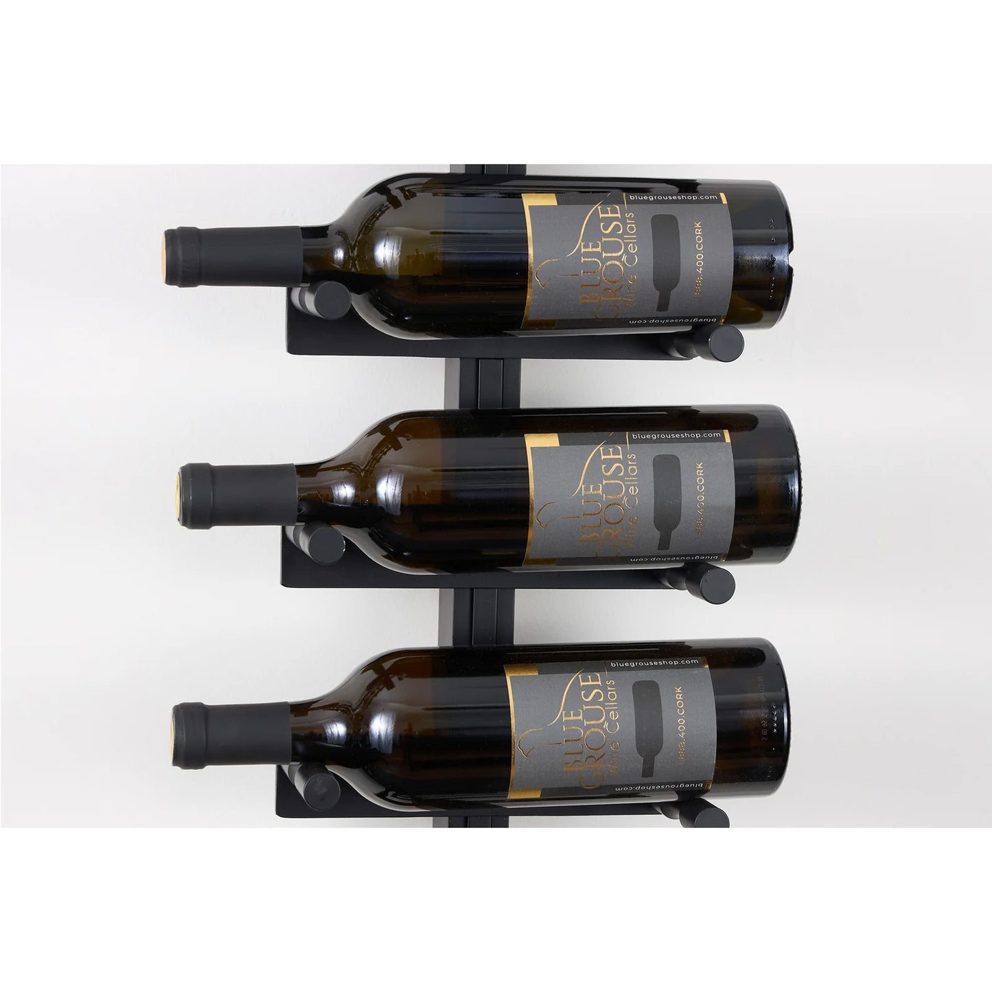 V Bar Floating Wine Rack - Single Spaced Label View Pegs