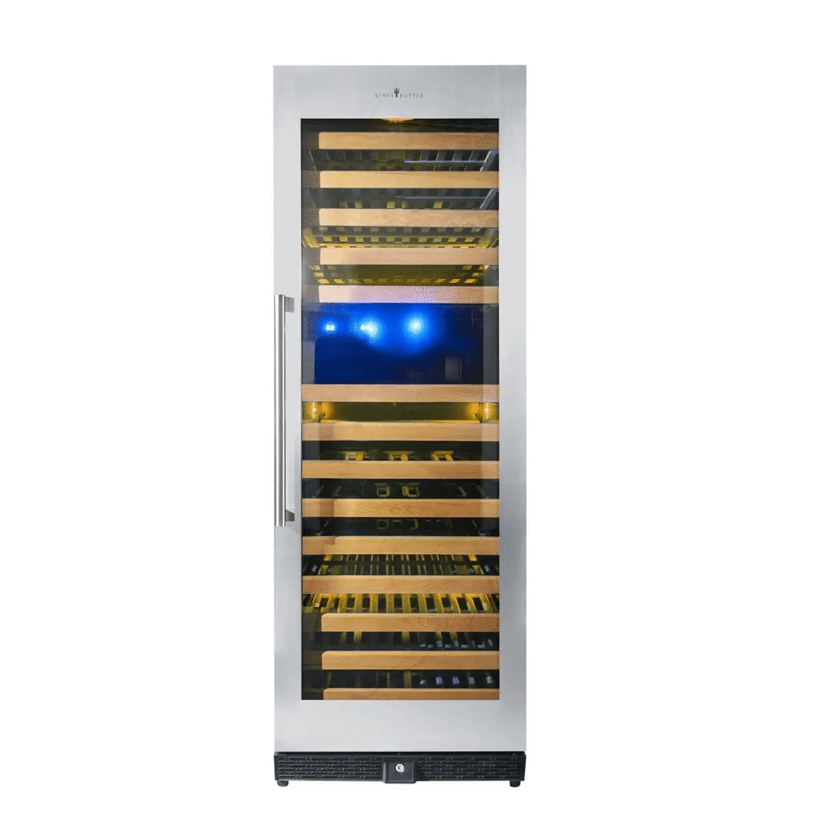 King's Bottle Tall Large Wine Refrigerator with Glass Door with Stainless Steel Trim