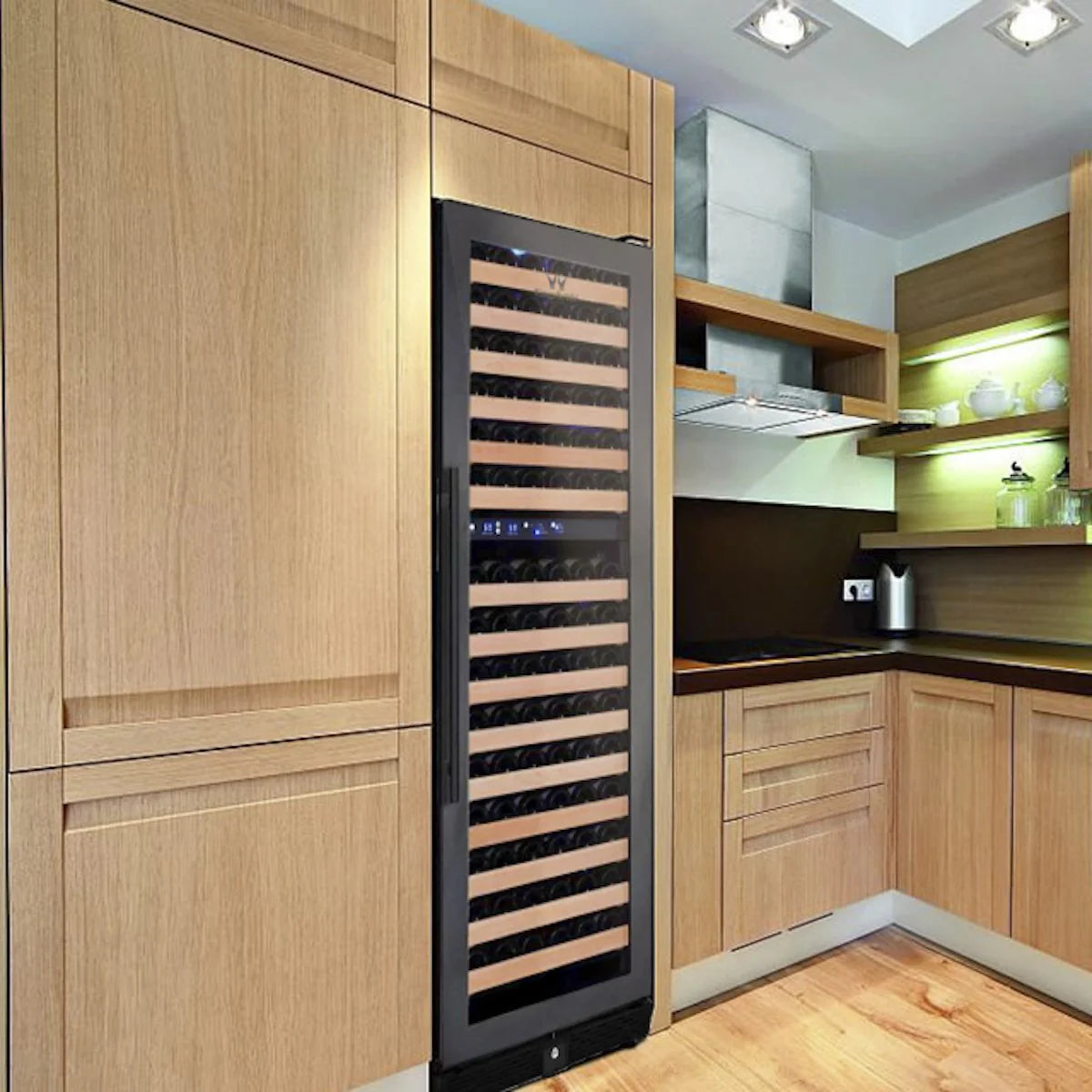 King's Bottle Tall Large Wine Refrigerator with Glass Door with Stainless Steel Trim