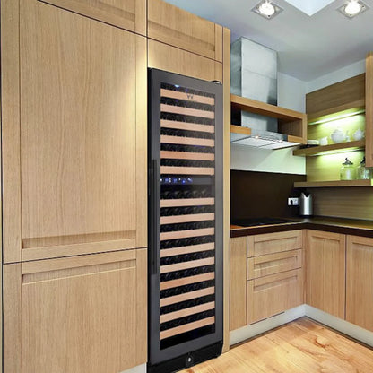King's Bottle Tall Large Wine Refrigerator with Glass Door with Stainless Steel Trim