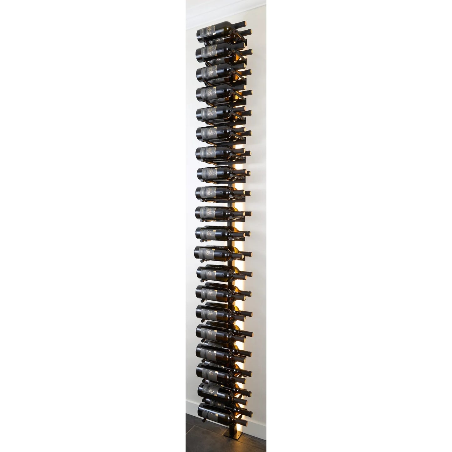 V Bar Floating Wine Rack - Single Spaced Label View Pegs