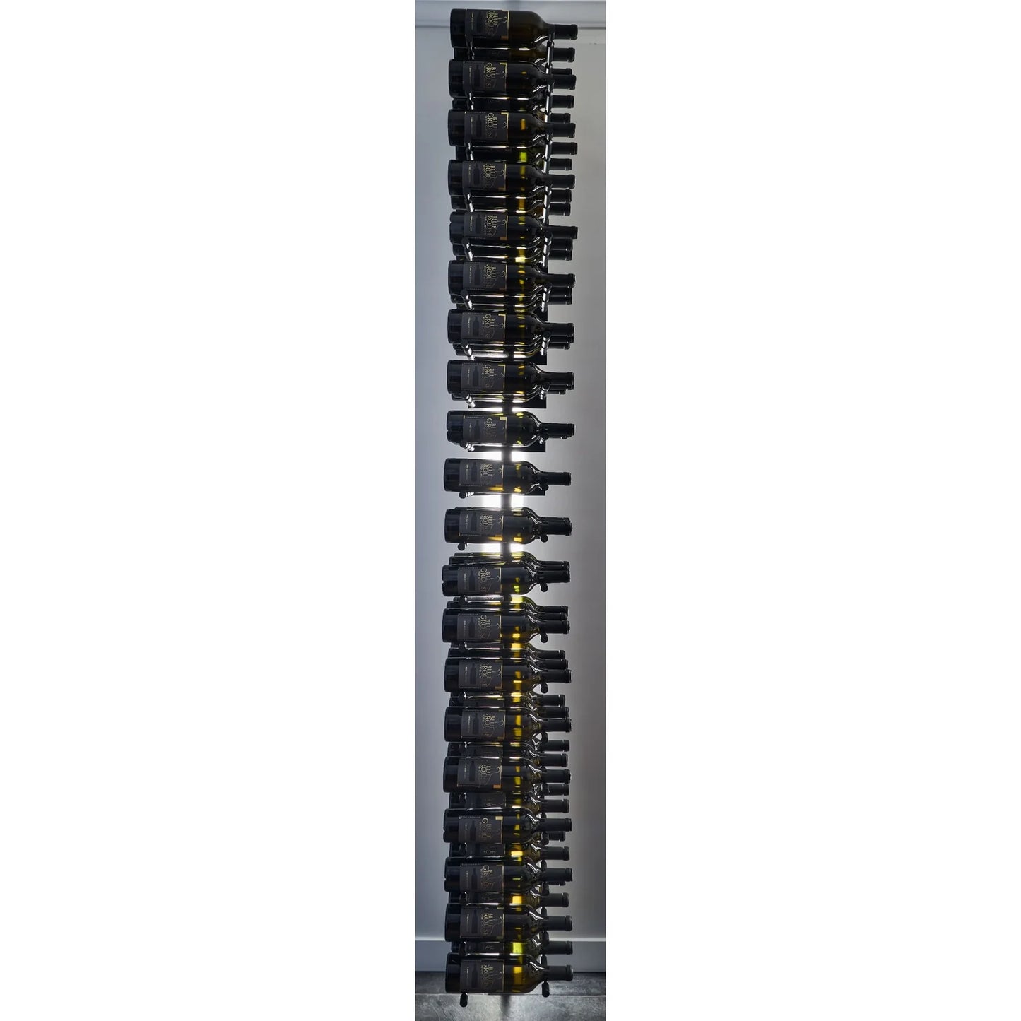 V Bar Floating Wine Rack - Single Spaced Label View Pegs