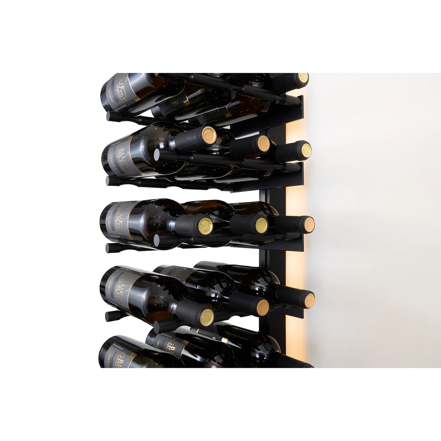 V Bar Floating Wine Rack - Single Spaced Label View Pegs
