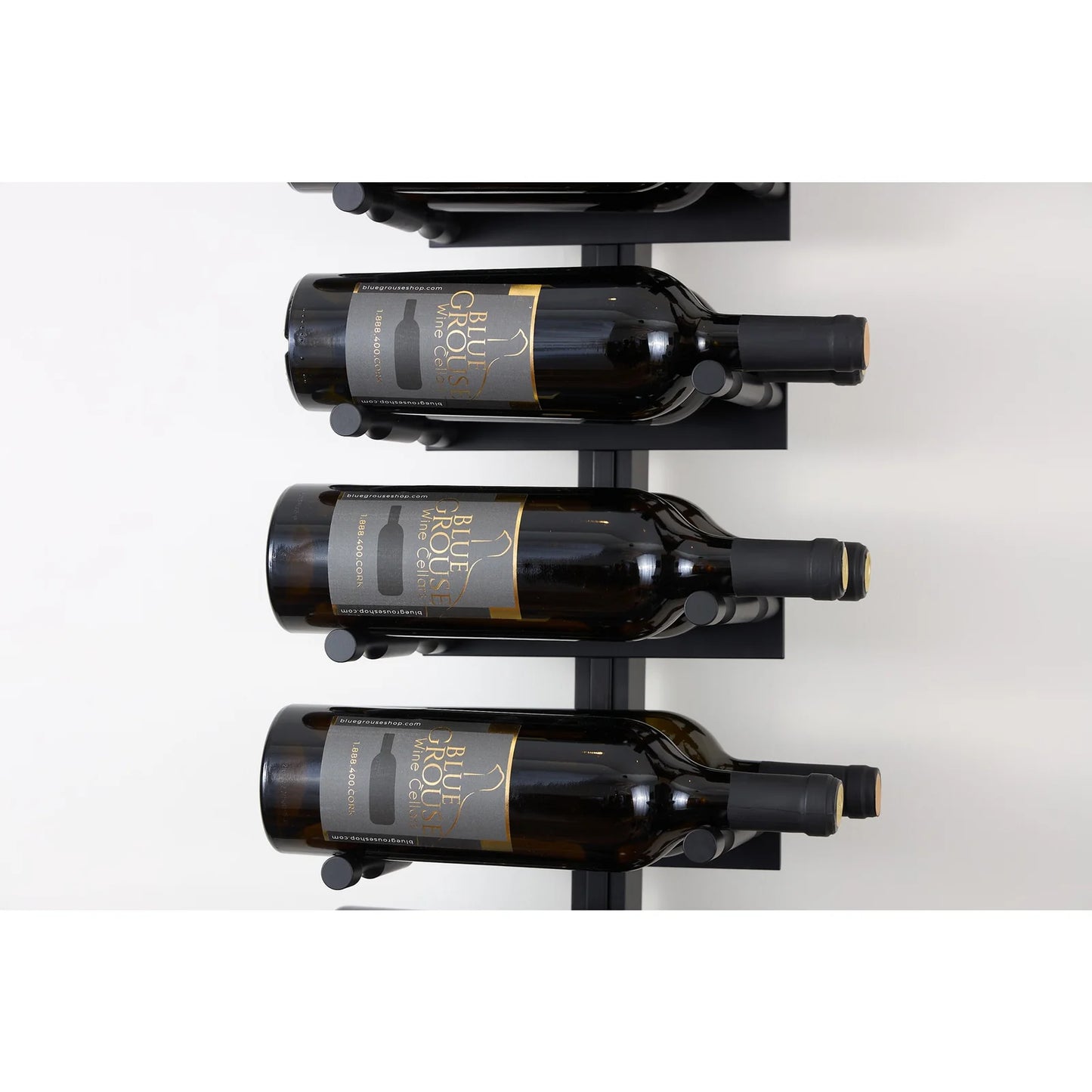 V Bar Floating Wine Rack - Single Spaced Label View Pegs